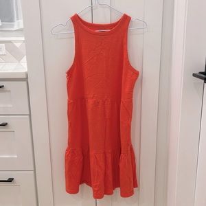 Gap Red-Orange Tank Top Tiered Mini Dress